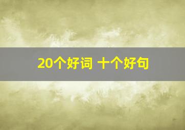 20个好词 十个好句